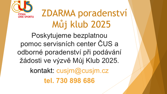 Zdarma poradenství Můj klub 2025