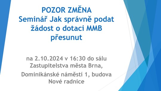 POZOR - změna termínu a místa konání semináře pro kluby